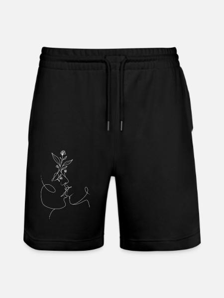 One Line Kuss - Stanley/Stella Unisex Bio Joggingshorts Trainer  - Schwarz