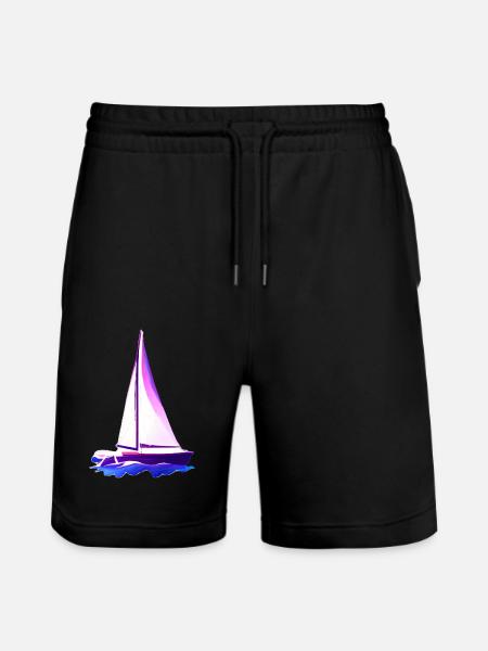 Sailing Sailing Sailing Sailing Sailboat - Stanley/Stella Trainer Unisex Organic Jogging Shorts - black
