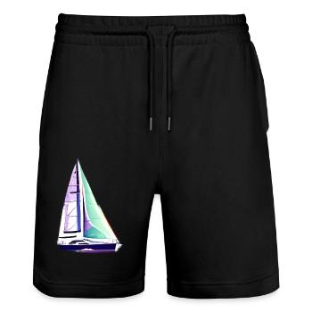 Sailing, Sailing Ship, Sailing, Sailor Sailboat - Stanley/Stella Trainer Unisex Organic Jogging Shorts - black - Front - Nik (191cm) & Marisol (170cm)