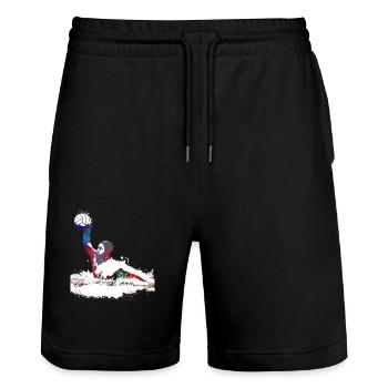 Water polo sport #sport #waterpolo - Stanley/Stella Trainer Unisex Organic Jogging Shorts - black - Front - Nik (191cm) & Marisol (170cm)