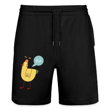 Vogel - Stanley/Stella Unisex Bio Joggingshorts Trainer  - Schwarz - Vorne - Nik (191cm) & Marisol (170cm)