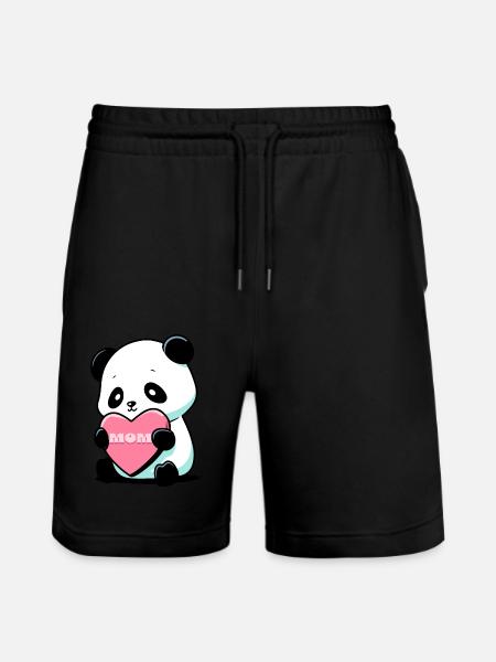 Panda aimant sa mère - Short de jogging bio TRAINER Stanley/Stella unisexe - noir