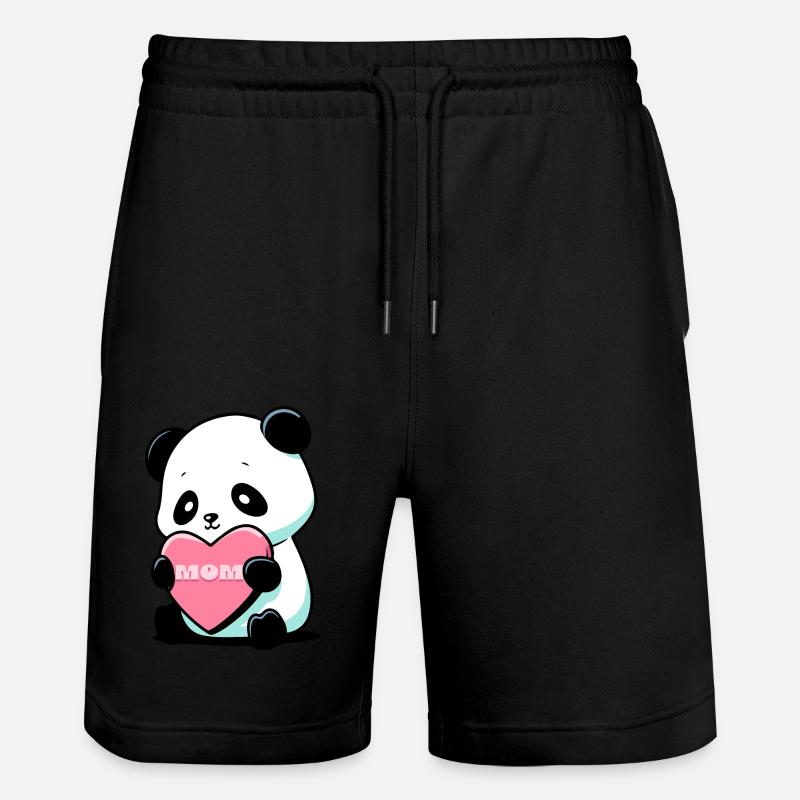 Panda aimant sa mère - Short de jogging bio TRAINER Stanley/Stella unisexe - noir