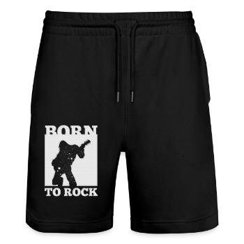 Groupe de musique rock Guitare rétro Heavy Metal vintage - Short de jogging bio TRAINER Stanley/Stella unisexe - noir - Devant - Nik (191cm) & Marisol (170cm)