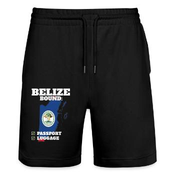 Belize Bound Country Travel Drapeau bélizien - Short de jogging bio TRAINER Stanley/Stella unisexe - noir - Devant - Nik (191cm) & Marisol (170cm)