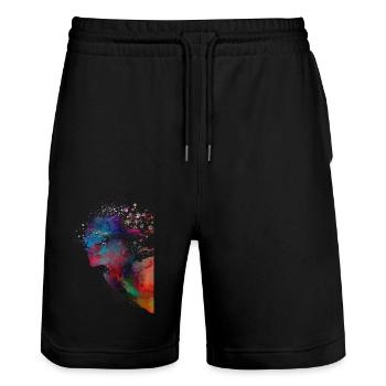 Swimmer sport #swimmer #sport - Stanley/Stella Trainer Unisex Organic Jogging Shorts - black - Front - Nik (191cm) & Marisol (170cm)