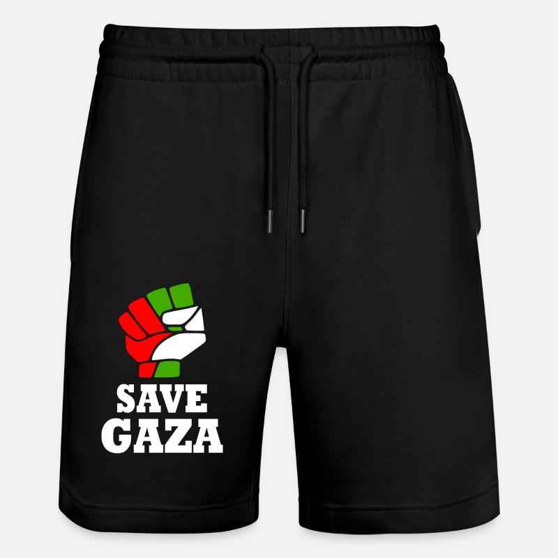 Save gaza - Stanley/Stella Unisex Bio Joggingshorts Trainer  - Schwarz