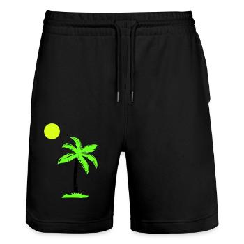 palme - Stanley/Stella Unisex Bio Joggingshorts Trainer  - Schwarz - Vorne - Nik (191cm) & Marisol (170cm)
