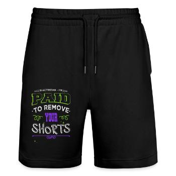 electrician humor awesome craft funny - Stanley/Stella Unisex Bio Joggingshorts Trainer  - Schwarz - Vorne - Nik (191cm) & Marisol (170cm)