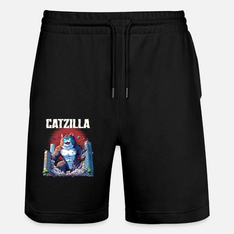 Catzilla-Invasion - Stanley/Stella Unisex Bio Joggingshorts Trainer  - Schwarz