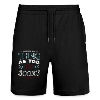 books coffee book keeper gift joke movies a time - Stanley/Stella Unisex Bio Joggingshorts Trainer  - Schwarz - Vorne - Nik (191cm) & Marisol (170cm)