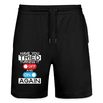 How I Fix Stuff Working In IT...... Tech Support C - Stanley/Stella Unisex Bio Joggingshorts Trainer  - Schwarz - Vorne - Nik (191cm) & Marisol (170cm)