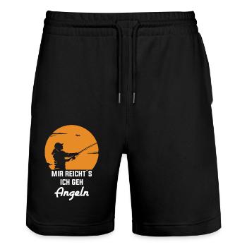 I've had enough, I'm going fishing! - Stanley/Stella Trainer Unisex Organic Jogging Shorts - black - Front - Nik (191cm) & Marisol (170cm)