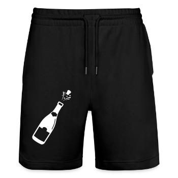 Alkohol Party Flasche - Stanley/Stella Unisex Bio Joggingshorts Trainer  - Schwarz - Vorne - Nik (191cm) & Marisol (170cm)