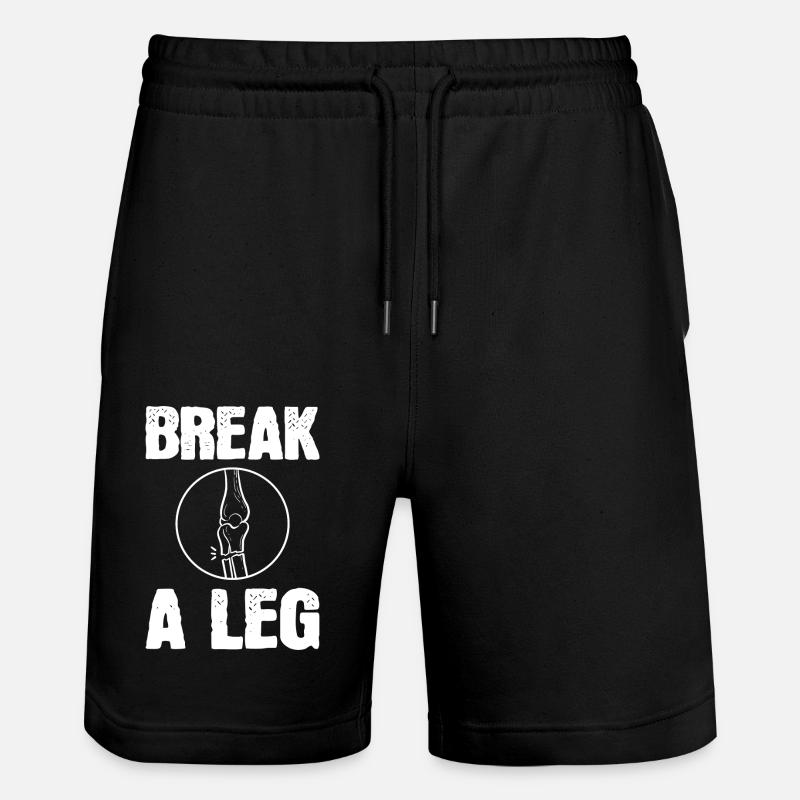 Gebrochenes Bein - Stanley/Stella Unisex Bio Joggingshorts Trainer  - Schwarz