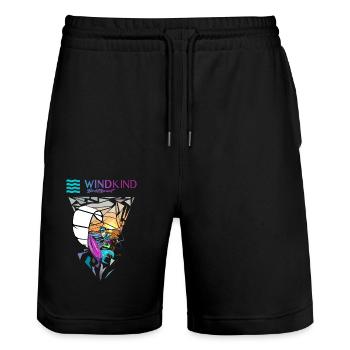 Kitesurf - Short de jogging bio TRAINER Stanley/Stella unisexe - noir - Devant - Nik (191cm) & Marisol (170cm)