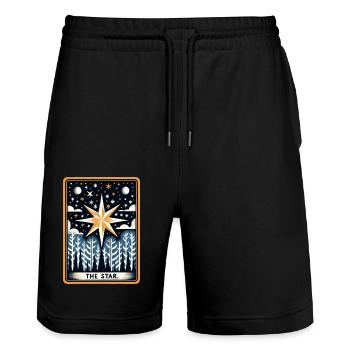 L’étoile - Short de jogging bio TRAINER Stanley/Stella unisexe - noir - Devant - Nik (191cm) & Marisol (170cm)