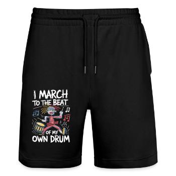 Dein eigener musikalischer Takt - Stanley/Stella Unisex Bio Joggingshorts Trainer  - Schwarz - Vorne - Nik (191cm) & Marisol (170cm)