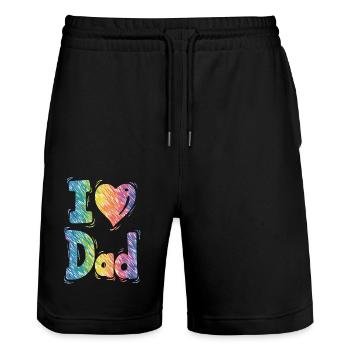 i love you dad dad favorite Best Father pops dad - Stanley/Stella Trainer Unisex Organic Jogging Shorts - black - Front - Nik (191cm) & Marisol (170cm)