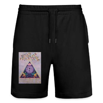 L'Essence du Monde : Collection Origen - Stanley/Stella Trainer Unisex Organic Jogging Shorts - black - Front - Nik (191cm) & Marisol (170cm)