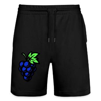 Trauben Symbol Weintrauben - Stanley/Stella Unisex Bio Joggingshorts Trainer  - Schwarz - Vorne - Nik (191cm) & Marisol (170cm)