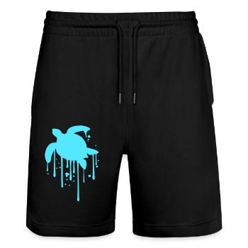 Wasserschildkröte Tropfen Schleim nass tropft cool - Stanley/Stella Unisex Bio Joggingshorts Trainer  - Schwarz - Vorne - Nik (191cm) & Marisol (170cm)