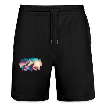 Crépuscule de montagne - Short de jogging bio TRAINER Stanley/Stella unisexe - noir - Devant - Nik (191cm) & Marisol (170cm)