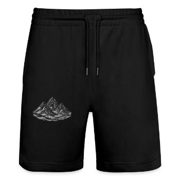 Snow-capped mountains – adventure & nature - Stanley/Stella Trainer Unisex Organic Jogging Shorts - black - Front - Nik (191cm) & Marisol (170cm)