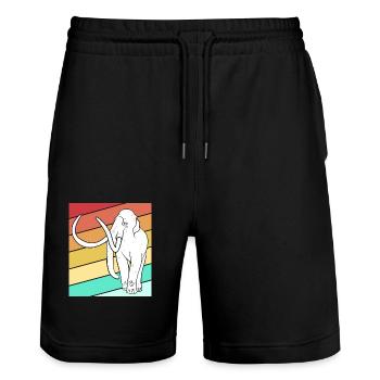 Mammouth - Short de jogging bio TRAINER Stanley/Stella unisexe - noir - Devant - Nik (191cm) & Marisol (170cm)