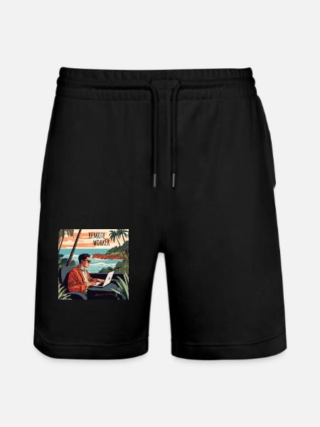 Remote Worker - Stanley/Stella Unisex Bio Joggingshorts Trainer  - Schwarz