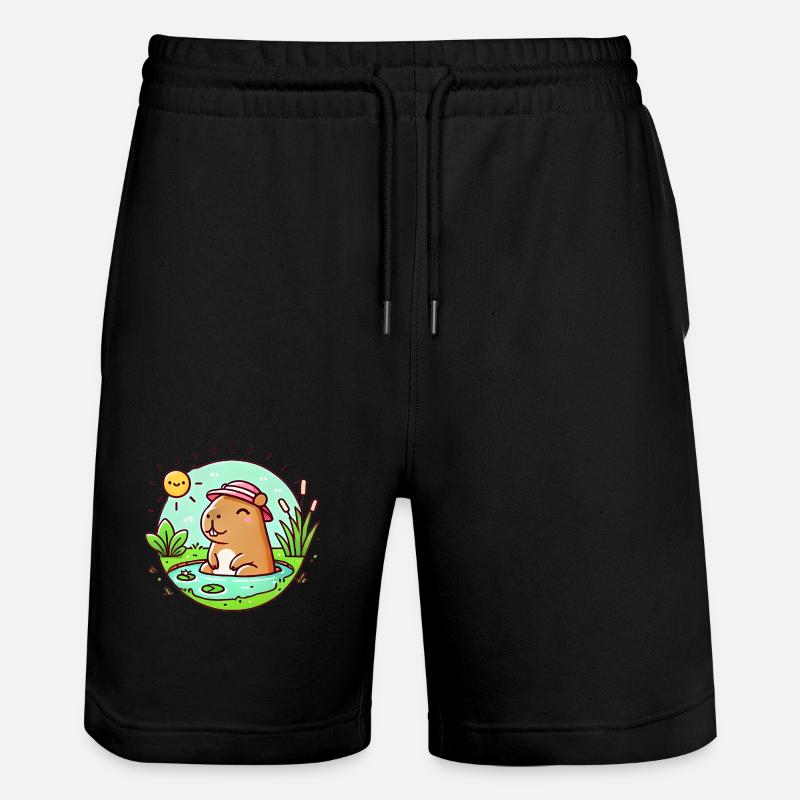 Chill Capybara au soleil Illustration - Short de jogging bio TRAINER Stanley/Stella unisexe - noir
