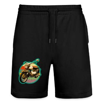 Simmi Star SR4-2 DDR pour cyclomoteur au look rétro utilisé - Short de jogging bio TRAINER Stanley/Stella unisexe - noir - Devant - Nik (191cm) & Marisol (170cm)