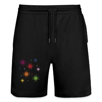 Des étoiles colorées dans le ciel étoilé - Short de jogging bio TRAINER Stanley/Stella unisexe - noir - Devant - Nik (191cm) & Marisol (170cm)