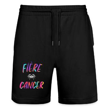 Fière cancer cadeau cancer signe zodiaque humour - Short de jogging bio TRAINER Stanley/Stella unisexe - noir - Devant - Nik (191cm) & Marisol (170cm)