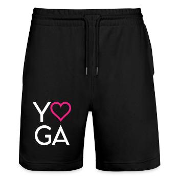 Yoga - Short de jogging bio TRAINER Stanley/Stella unisexe - noir - Devant - Nik (191cm) & Marisol (170cm)
