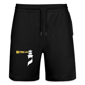 Be the Light - Stanley/Stella Trainer Unisex Organic Jogging Shorts - black - Front - Nik (191cm) & Marisol (170cm)