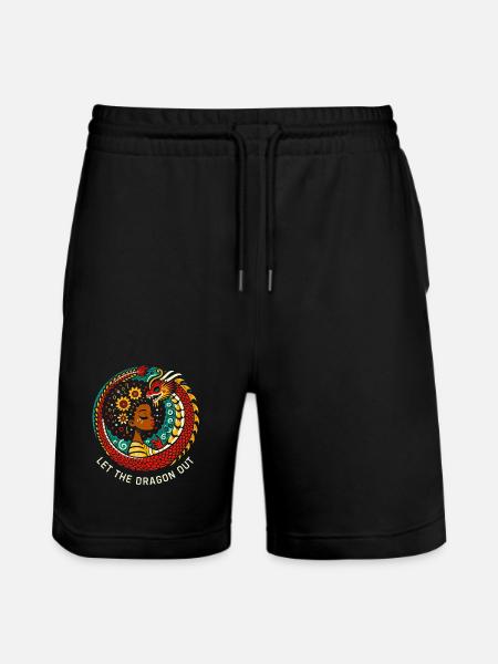 Let the dragon out - Stanley/Stella Trainer Unisex Organic Jogging Shorts - black