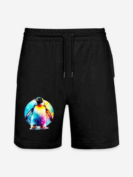 Pingüino - Pantalones cortos de deporte ecológicos unisex Trainer de Stanley/Stella - negro
