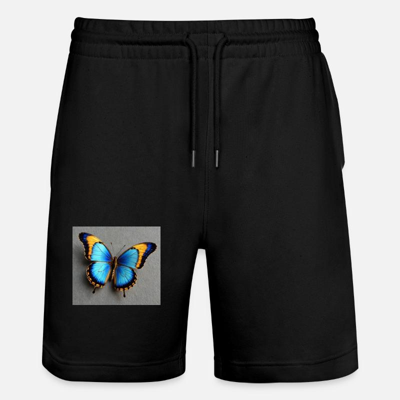 Kobaltblauer Schmetterling mit Orangenkante - Stanley/Stella Unisex Bio Joggingshorts Trainer  - Schwarz