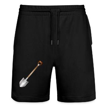 Classic spade – garden and building tool motif - Stanley/Stella Trainer Unisex Organic Jogging Shorts - black - Front - Nik (191cm) & Marisol (170cm)