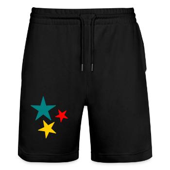 COEUR. MERCI. MAÎTRESSE. MAITRE. MERCI MAÎTRESSE. - Short de jogging bio TRAINER Stanley/Stella unisexe - noir - Devant - Nik (191cm) & Marisol (170cm)