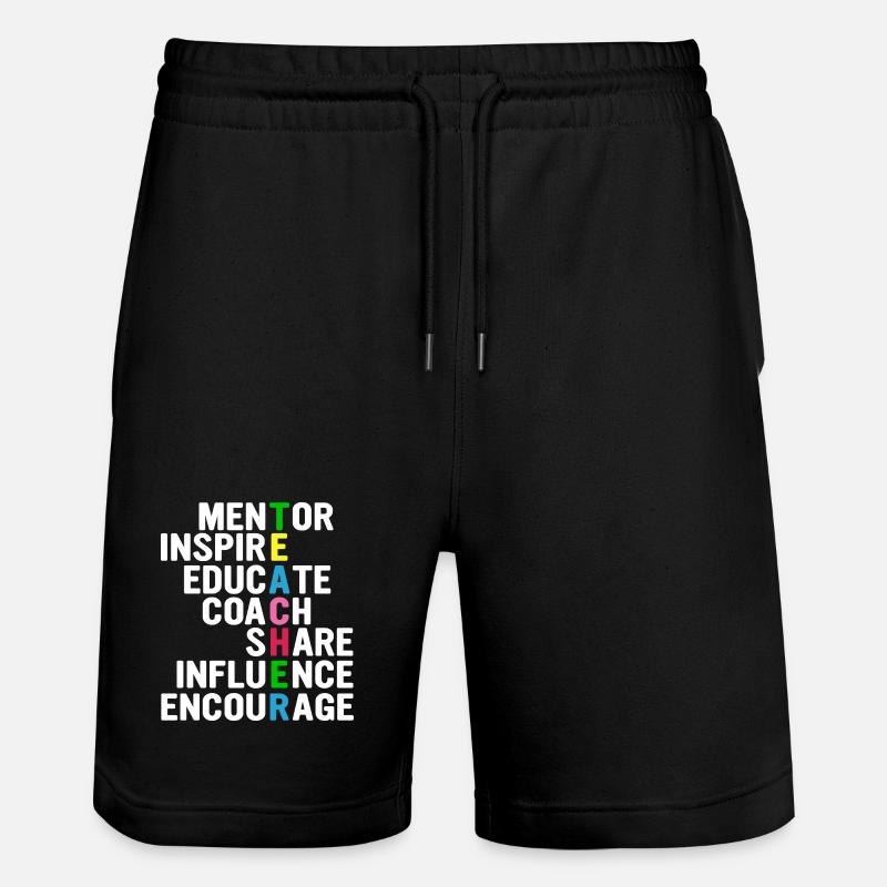 Professeur Acrostichon : Mentorer, Inspirer,... - Short de jogging bio TRAINER Stanley/Stella unisexe - noir