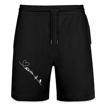 Skifahren Heartbeat - Stanley/Stella Unisex Bio Joggingshorts Trainer  - Schwarz - Vorne - Nik (191cm) & Marisol (170cm)