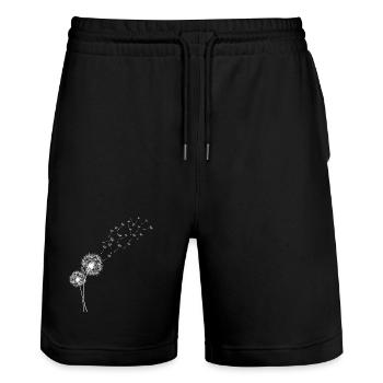 Löwenzahn Löwenzahnblüten im Flug - Stanley/Stella Unisex Bio Joggingshorts Trainer  - Schwarz - Vorne - Nik (191cm) & Marisol (170cm)