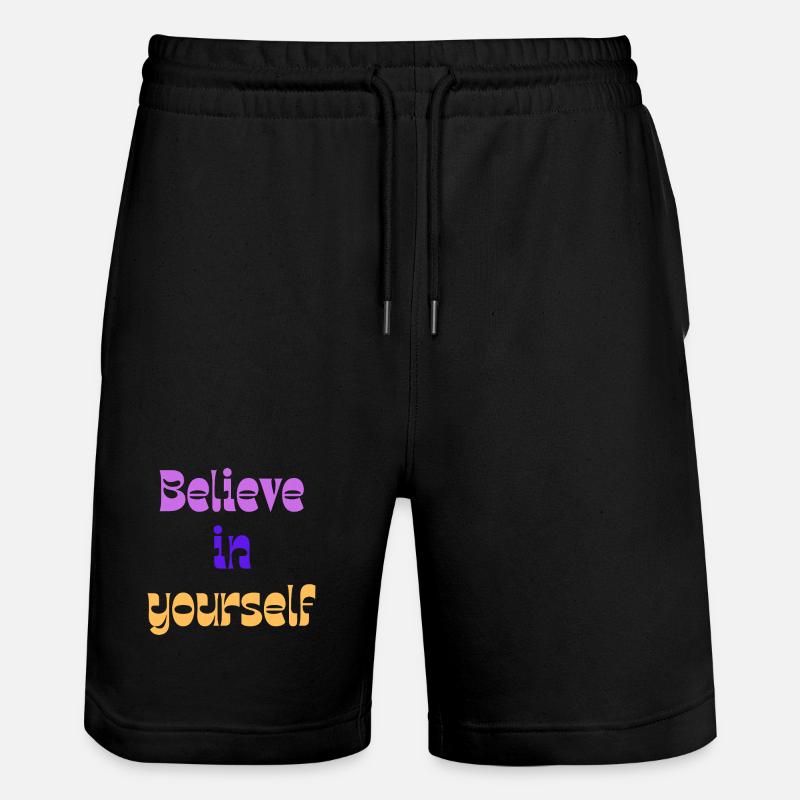 Believe in Yourself Retro Gradient - Stanley/Stella Unisex Bio Joggingshorts Trainer  - Schwarz