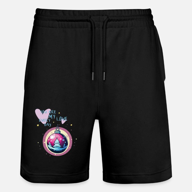Weihnachtskugel Liebe  - Stanley/Stella Unisex Bio Joggingshorts Trainer  - Schwarz