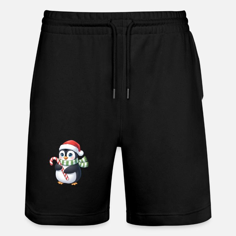 Weihnachtspinguin - eine tolle Geschenkidee - Stanley/Stella Unisex Bio Joggingshorts Trainer  - Schwarz