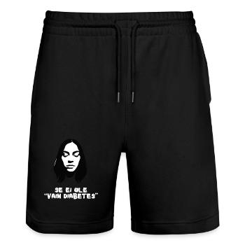 Ce n’est pas seulement le diabète - Short de jogging bio TRAINER Stanley/Stella unisexe - noir - Devant - Nik (191cm) & Marisol (170cm)