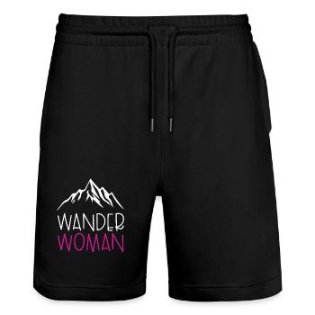 Wander Woman - Stanley/Stella Trainer Unisex Organic Jogging Shorts - black - Front - Nik (191cm) & Marisol (170cm)
