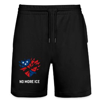Stop the deportation protest heart - Stanley/Stella Trainer Unisex Organic Jogging Shorts - black - Front - Nik (191cm) & Marisol (170cm)